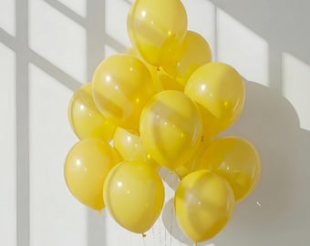 12" sunshine yellow balloons — baby shower party décor