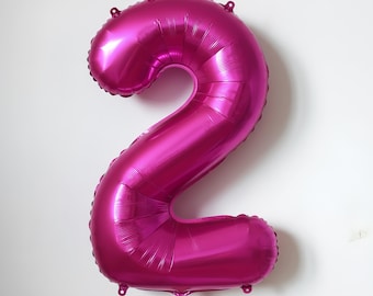 32" Hot Pink Balloon,1-6  Number Balloons, Party Supplies, Birthday Party Decorations, 1st Birthday Party