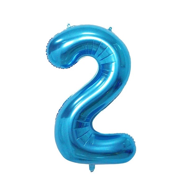 30" Blue Number 2 Balloon Jumbo Mylar 2nd Birthday Party Decorations 2nd Birthday for Boys Foil Number Balloon Birthday Decoration Party