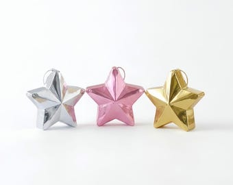 Star Balloon Weights, Gold Pink Silver Set, Party Balloon Anchor for Birthday Baby Shower Wedding Decor