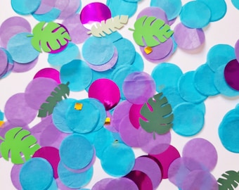 30g Purple Table Confetti Girls Party Decorations Blue Mexican Table Confetti Fiesta Table Decor Baby Shower Foil Pink Tissue Tassel Leaf