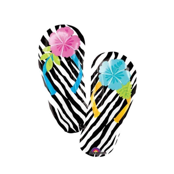 33" Flip Flops Balloon Tropical Party Decorations Swimming Pool Party Beach Party Balloon Zabra Birthday Party Decorations Bridal Shower