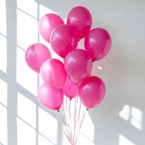 12 Pcs Hot Pink Latex Balloons, Vibrant Pink Party Decor, Birthday Balloon Set, Baby Shower Balloons, Wedding Balloon Bundle, Girl Party