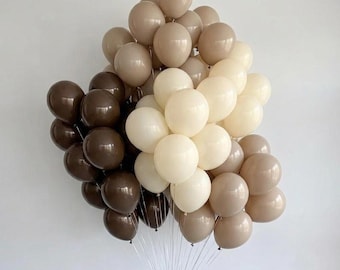 Coffee Cocoa Brown Balloon Bouquet Boho, Neutral Party Balloons for Baby Shower, Birthday, Wedding, Anniversary,Rustic Celebration