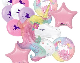 Unicorn Balloon Bouquet Unicorn Party Balloon Unicorn Themes Party Unicorn Birthday Decorations Rainbow Unicorn Party Supplies Kids Pink