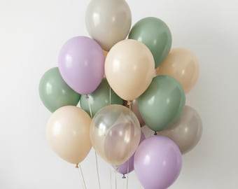 Lace White & Mint Green Balloon Set, Soft Neutral Pastel Balloons, Baby Shower Decor, Spring Party Balloons, Gender Neutral Birthday