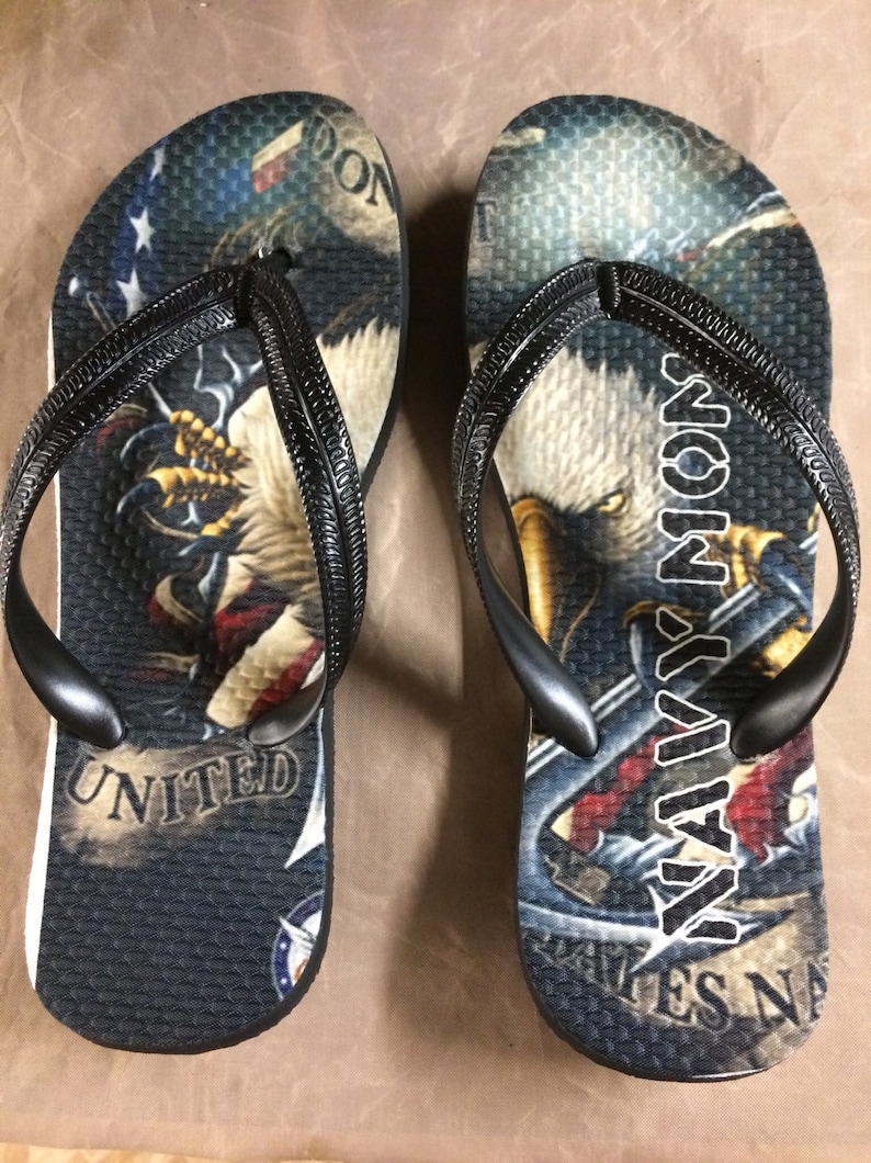 navy volatile flip flops