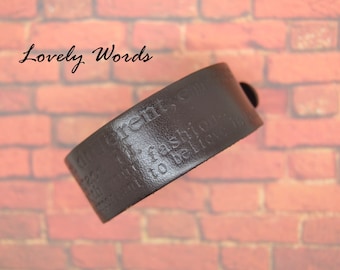 Bracelet brown leather man + text message