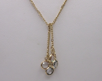 Vintage signed Avon Gold Tone Crystal Necklace