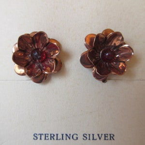 Vintage marked STERLING with Rhinestone Screw Back Earrings