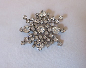 Vintage marked STERLING Rhinestone Brooch