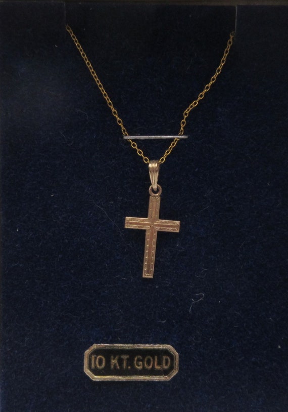 Vintage marked 10K gold Child's Cross Necklace