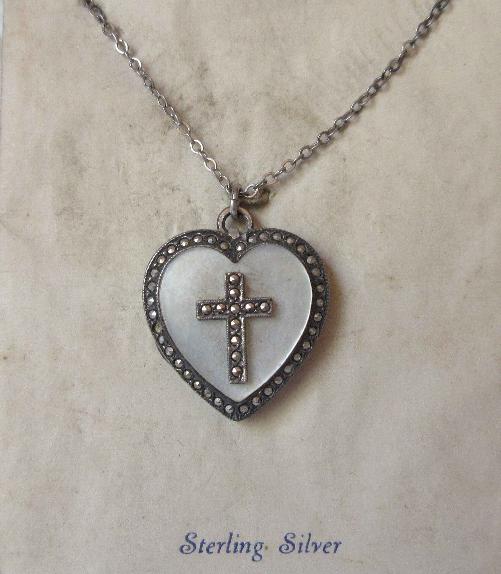 Vintage Sterling Heart Locket Accented With Marcasites and  Antique  Sterling Silver  925 marcasite and black Pearl Heart Necklace 1900 main image 0