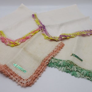 Vintage Linen Handkerchiefs Set of Four