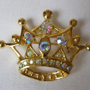 Vintage Crown Pin accented with AB Rhinestones