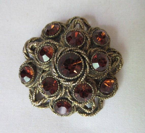 Stunning signed HAR Vintage Brooch with "Topaz" Rh