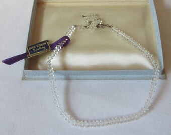 Beautiful Vintage Signed Laguna Bicone Crystal Bead Necklace in original gift box