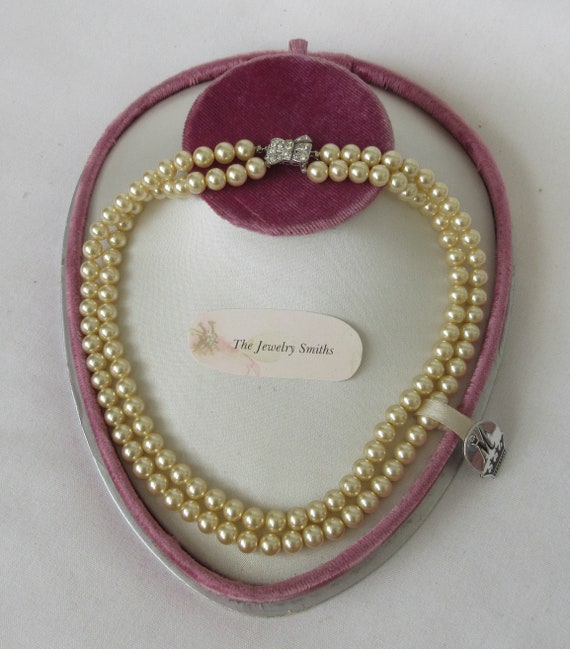 Vintage MARVELLA Faux Pearl 2 strand Faux Pearls … - image 1