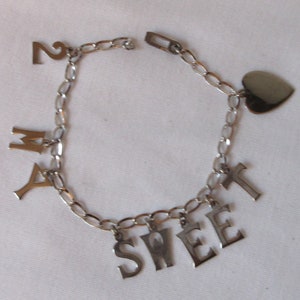Valentine's Day Vintage Charm Bracelet in Sterling Silver