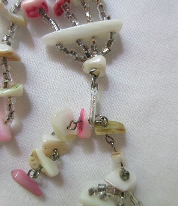 Beautiful Vintage Mother of Pearl 4 Strand stampe… - image 4