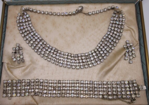 Vintage 1940's Rhinestone Parure - image 4