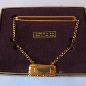 Vintage signed Correct and Marked 1/20 12K GF Men&#39;s Tie Bar