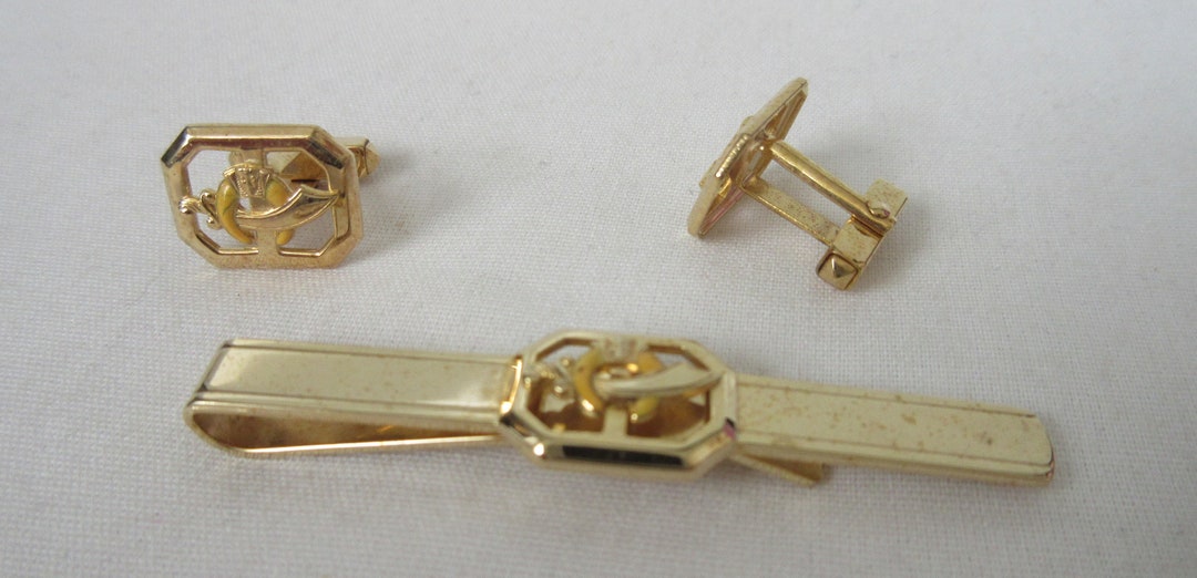 Clip Et Boutons De Manchette Shriner Algeria - Accessoire Vintage Pour Cravate