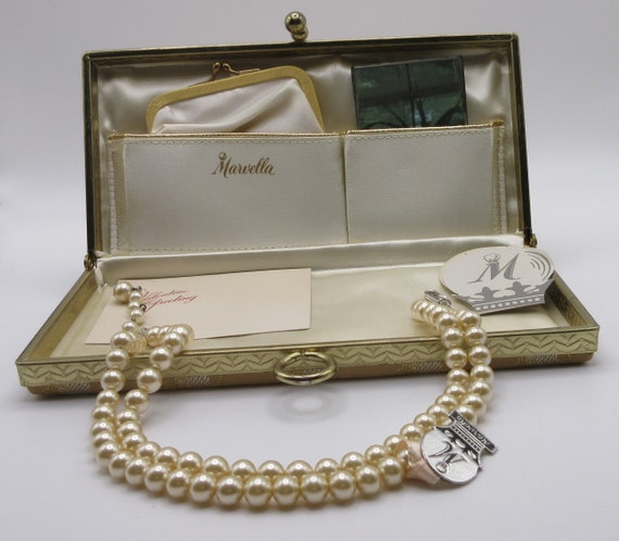 Vintage MARVELLA Gift Set with Double Strand Faux… - image 3