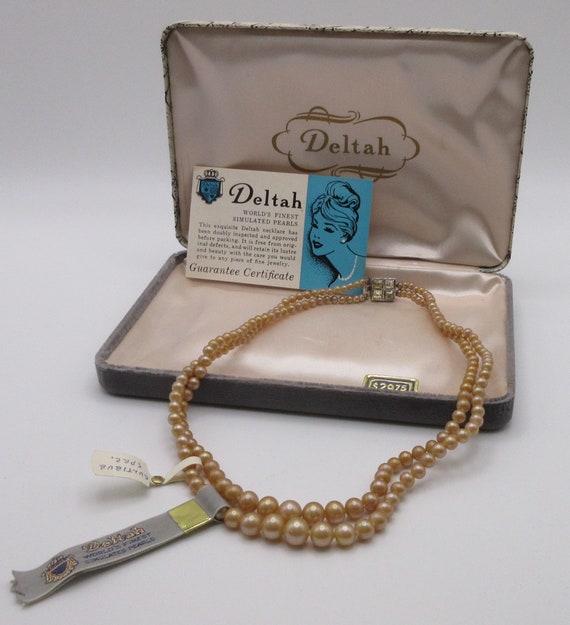 Vintage DELTAH Faux Cultique Pearl Double Strand N