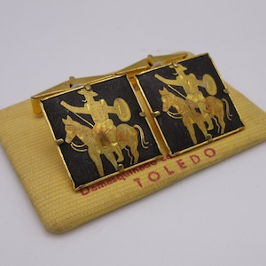 Wonderful Vintage TOLEDO Damascene Cuff Links