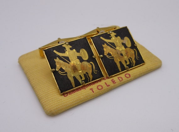 Wonderful Vintage TOLEDO Damascene Cuff Links - image 1