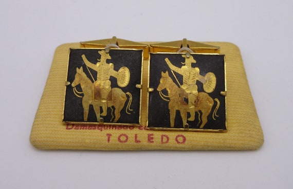 Wonderful Vintage TOLEDO Damascene Cuff Links - image 4