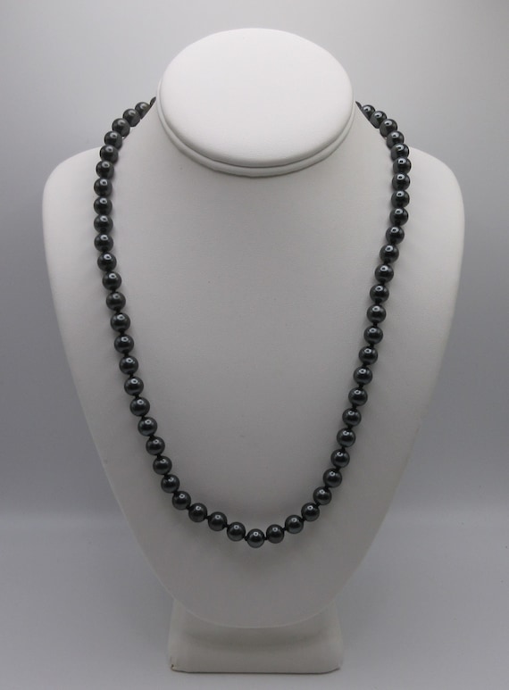 Lovely Vintage Estate Faux Black Pearl Necklace