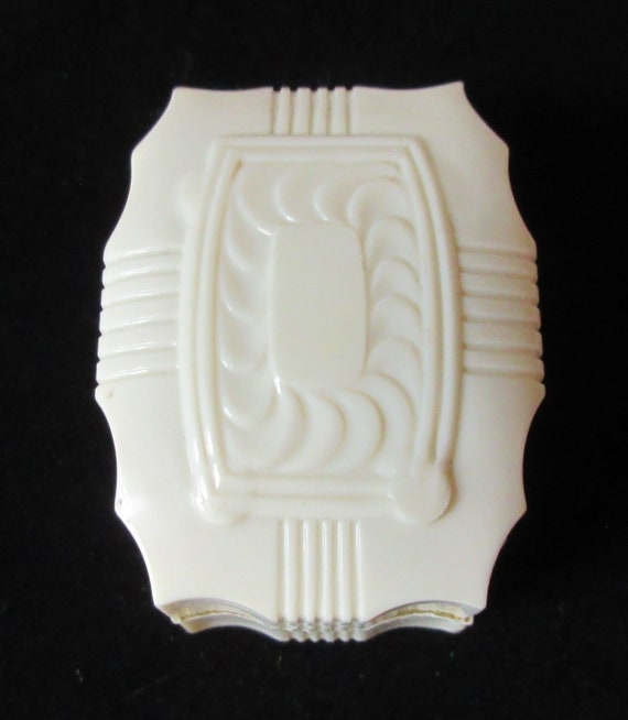 Vintage 1930's Celluloid Ring Box White - image 2