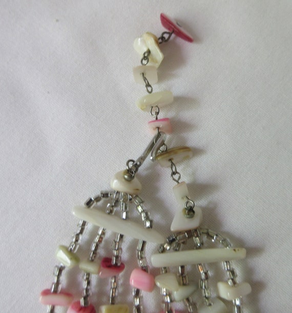 Beautiful Vintage Mother of Pearl 4 Strand stampe… - image 3