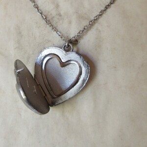 Vintage Sterling Heart Locket accented with Marcasites and Mother of Pearl signed Sterling image 2