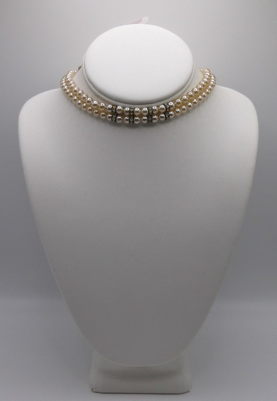 Vintage Deltah faux Pearls Double Strand Necklace 