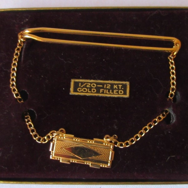 Vintage signed Correct and Marked 1/20 12KT GF Men's Tie Bar