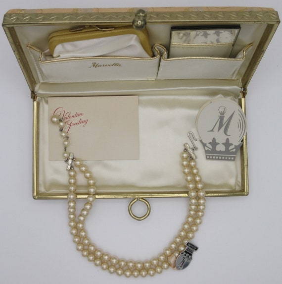 Vintage MARVELLA Gift Set with Double Strand Faux… - image 1