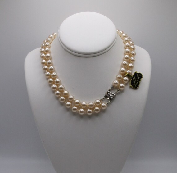 Vintage Madame Pompadour Faux Pearl Double Strand… - image 2