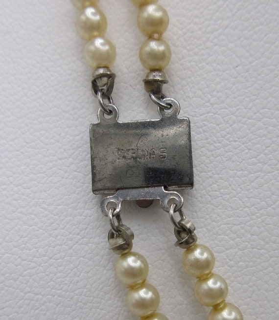 Vintage Signed Marvella Faux Pearl Double Strand … - image 4