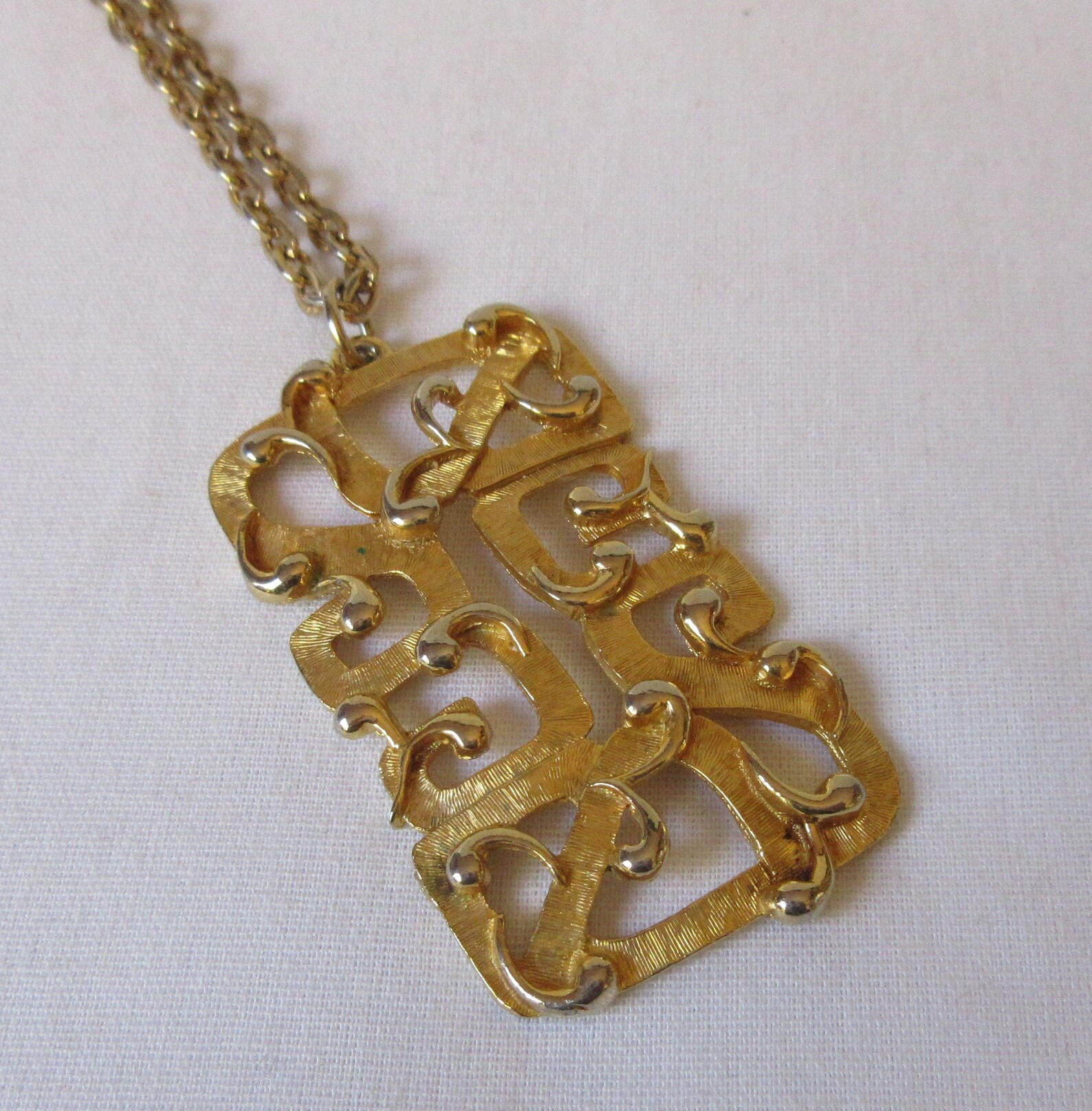 Vintage Signed JJ Pendant Necklace Etsy