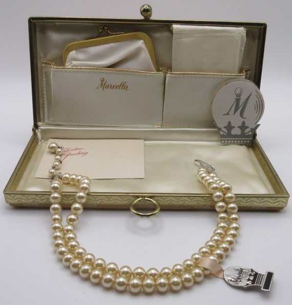 Vintage MARVELLA Gift Set with Double Strand Faux… - image 2