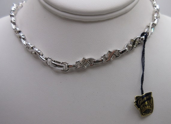 Lovely signed LUSTERN Necklace with Clear Rhinest… - image 1