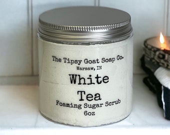 White Tea Foaming Sugar Scrub | Sugar Whipped Soap