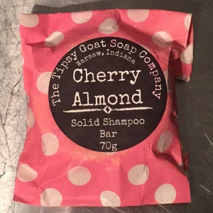 Cherry Almond Eco Friendly Syndet Solid Shampoo Bar