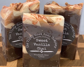 Sweet Vanilla Chai Handmade Cold Process Soap made with Goat's Milk