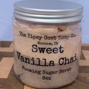 Sweet Vanilla Chai Foaming Sugar Scrub | Sugar Whipped Soap