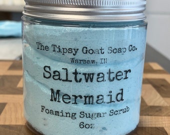 Saltwater Mermaid Foaming Sugar Scrub | Sugar Whipped Soap