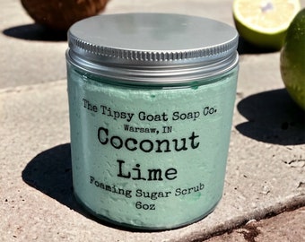 Coconut Lime Foaming Sugar Scrub | Sugar Whipped Soap